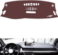 Leather Dashboard Cover Compatible with Audi Q7 (NO HUD 2016-2019,Dash Board Cover mat Anti-Slip Sun-Proof and dust-Proof(Brown)