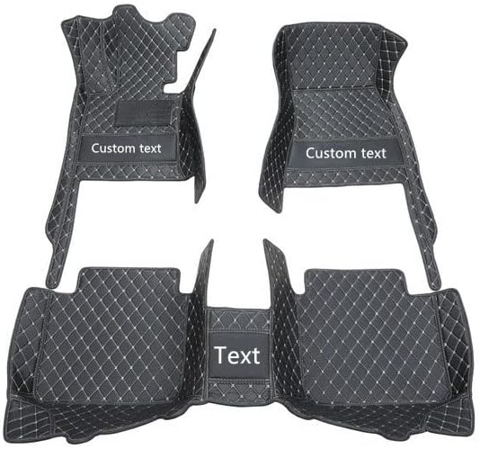 Custom Floor Mats for Cars fit 95% Sedan SUV Sports Car Full Coverage All Weather Men Women Pads Protection Non-Slip Leather Floor Liners (Beige Horizontal Stripes)