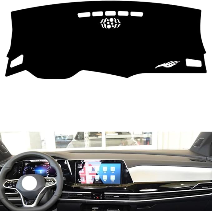 leather dashboard cover Compatible with VW TALAGON，dash cover（black）