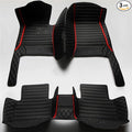Floor Mats for Cars, All-Weather Mats, Waterproof Trim-to Fit Automotive Floor Mats for 99.9% Cars Sedan Trucks SUV, Custom Floor Liner Car Accessories (Black Red Stipe)
