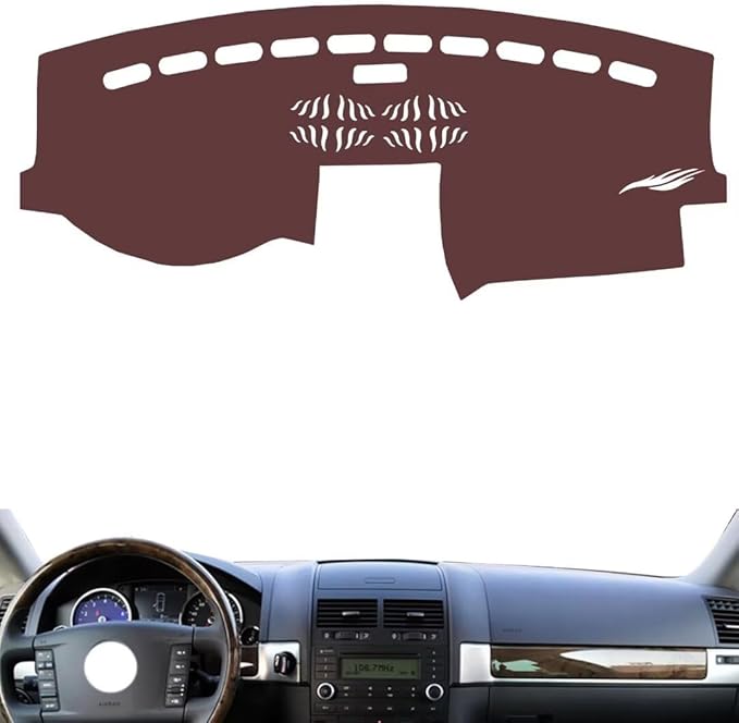 Leather Dashboard Cover Compatible with VW Compatible with Touareg 2006-2010，Dash Cover, Non-Slip Dash Cover, Dash mat Dashboard Cover, Interior Dash Covers
