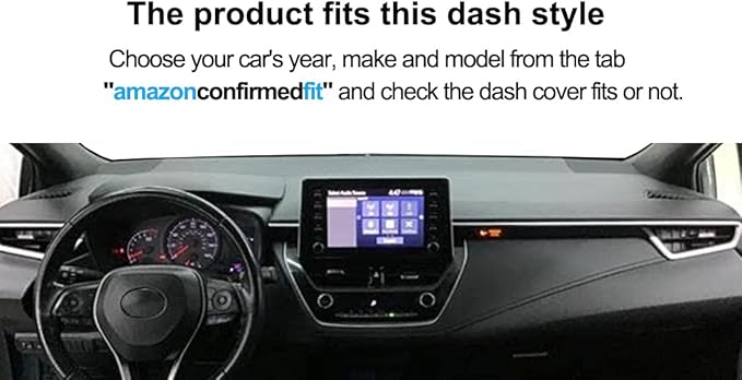 Dash Cover Mat Custom Fit for Toyota Corolla Hatchback Cross Hybrid/GR Corolla 2020 2021 2022 2023 2024 2025 2026, Dashboard Cover Pad Carpet Protector F93