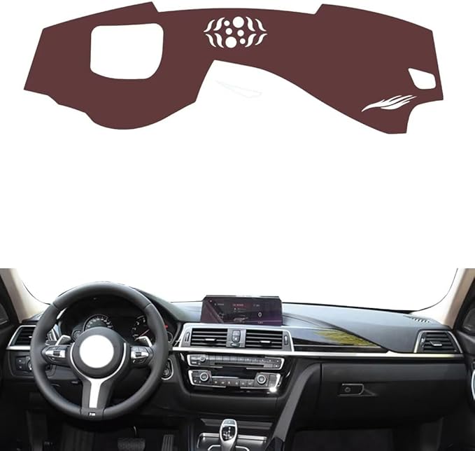 Leather Dashboard Cover Compatible with BMW 3 Series/GT (HUD 2020,Dash Board Cover mat Anti-Slip Sun-Proof and dust-Proof(Brown)