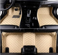 Custom Making Car Floor Mats for 95% Sedan SUV Sports Car Full Coverage Cute Men Women Pads Protection Non-Slip Leather Floor Liners (Beige)