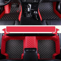 Custom Making Car Floor Mats for 95% Sedan SUV Sports Car Full Coverage Cute Men Women Pads Protection Non-Slip Leather Floor Liners (Red Black 1)