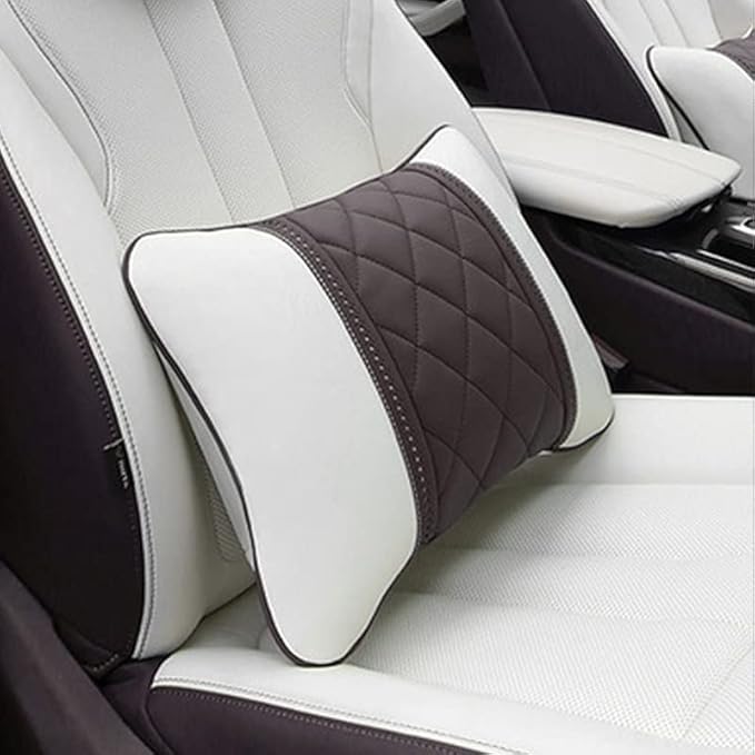 Car Pillows Napa Leather Car Seat Rest Cushion Car Lumbar Pillow for Mercedes Benz Maybach S-Class Lumbar Support Pillow car Accessories（Black）