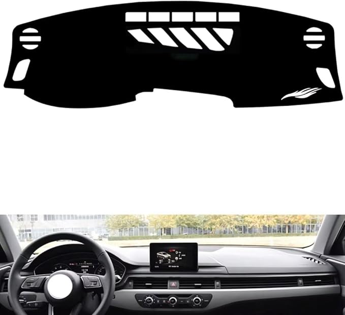 leather dashboard cover Compatible with Audi A4L 2017-2024，dash cover（black）