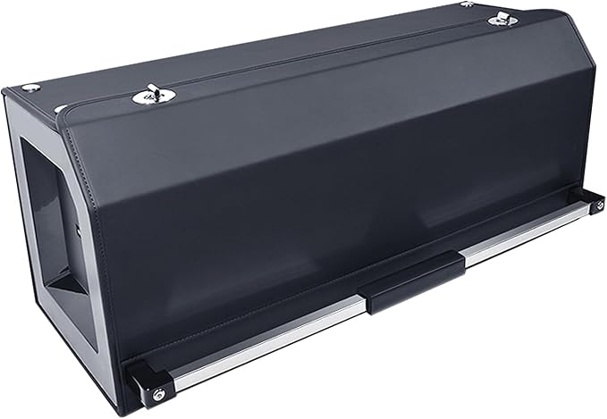 XCF Car Trunk Organizer, Sturdy Car Storage Organizer with Lid and Push-pull Handle Collapsible Leather Cargo Organizer for Suv, Truck, Sedan, Van (Black, 26.7 x 11.4 x 12.2in)