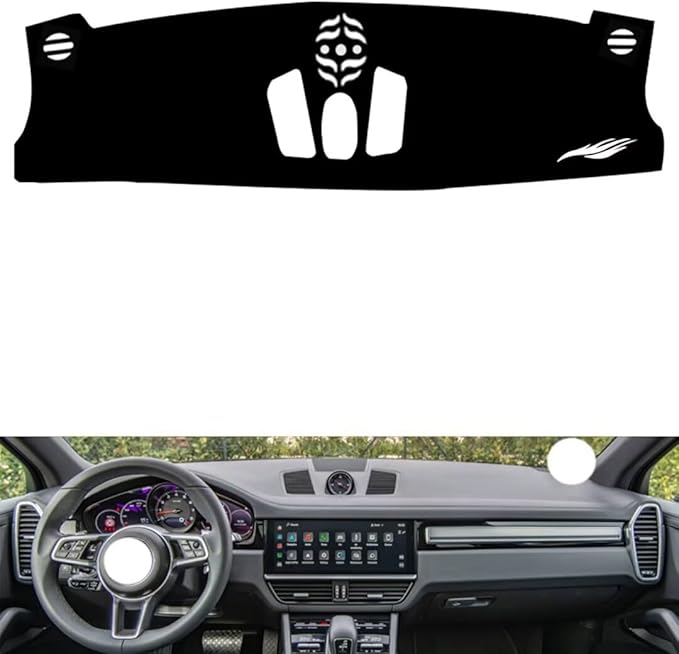 leather dashboard cover Compatible with Porsche Caynne (compass) 2018-2023，dash cover（black）