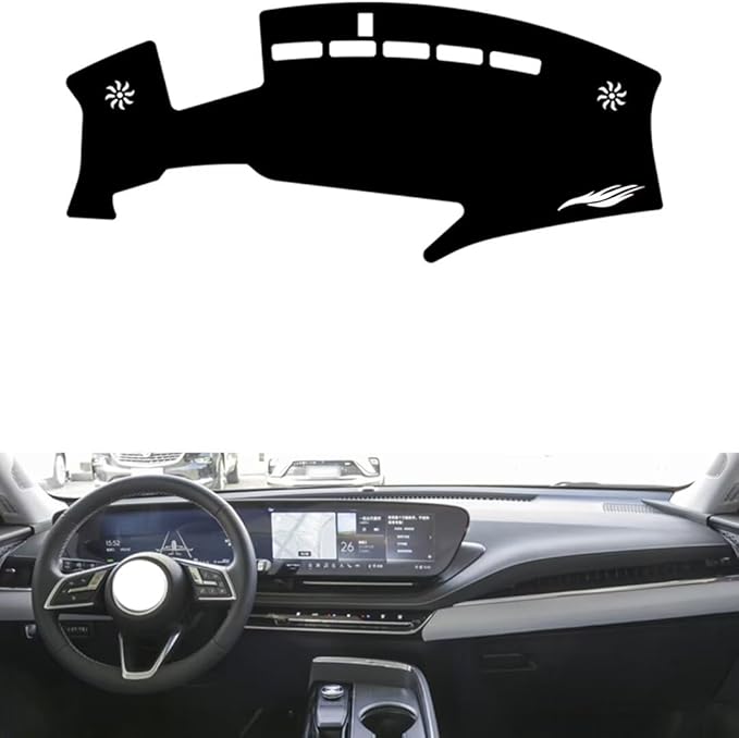 leather dashboard cover Compatible with Buick E5（HUD），dash cover（black）
