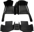 Custome Car Mats Accessories All Weather Floor mats Compatible with Automotive Floor Mats Passenger car mats (All Black White)