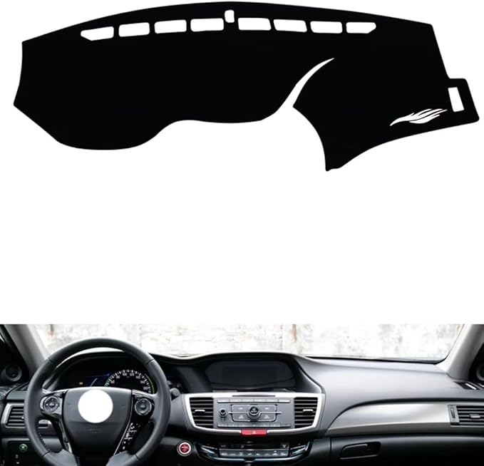 leather dashboard cover Compatible with HONDA Accord Ⅸ，dash cover（black）