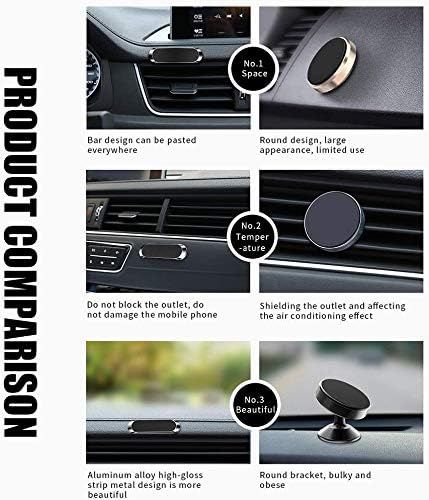 SALEX Flat Magnetic Phone Mount 3 Pack. Silver Cell Phone Holder for Car Dashboard, Wall, Truck. Universal Stick on iPad Wall Magnet Mount Kit for Tablets, Smartphones. Magnetic Phone Mount for iPhone
