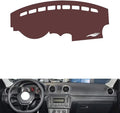 Leather Dashboard Cover Compatible with VW Jetta VA3,Dash Board Cover mat Anti-Slip Sun-Proof and dust-Proof(Brown)