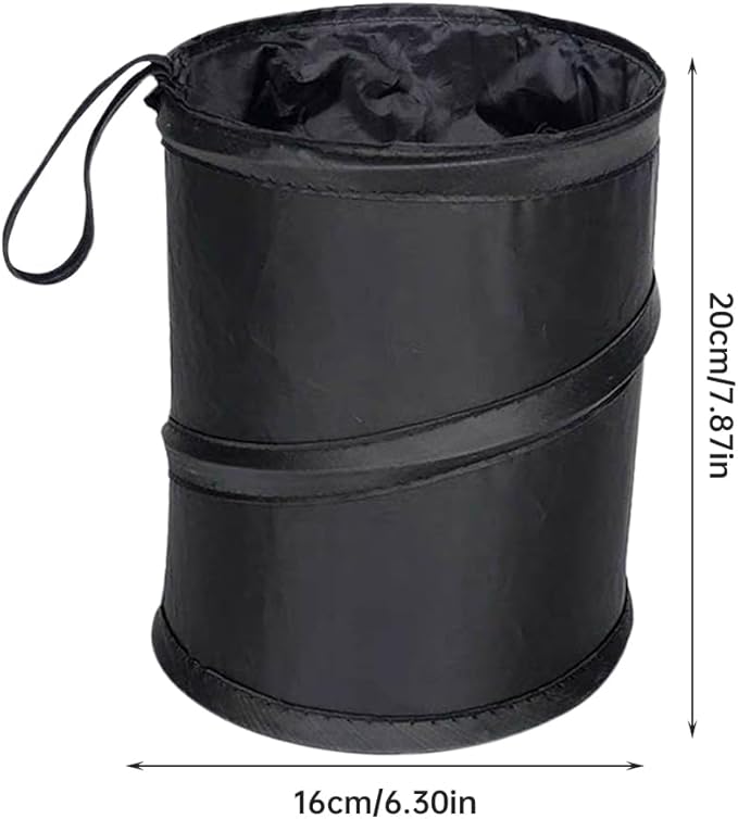 EMVANV 2 Pcs Car Trash Can,Mini Collapsible Pop-up Car Garbage Can Hanging Car Trash Bag Multipurpose Trash Bin for Car Truck and Minivan(Size:Black)