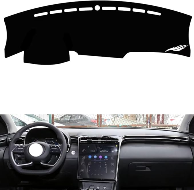 leather dashboard cover Compatible with HyundaiHyundai Tucson L 21-2023，dash cover（black）