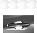 Car Door Handle Cup Scratch Protector, 4PCS 3D Carbon Fiber Magnetic Anti-Scratch Vehicle Door Handle Bowl Sticker, Automotive Protective Pad, Universal for RV Truck MPV (White)