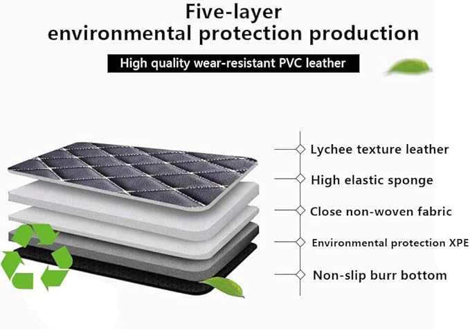 Custom Fit Car Floor Mats - Full Coverage Automotive Leather Floor Liners for Most Vehicles by MingyunSM (Black & Yellow)