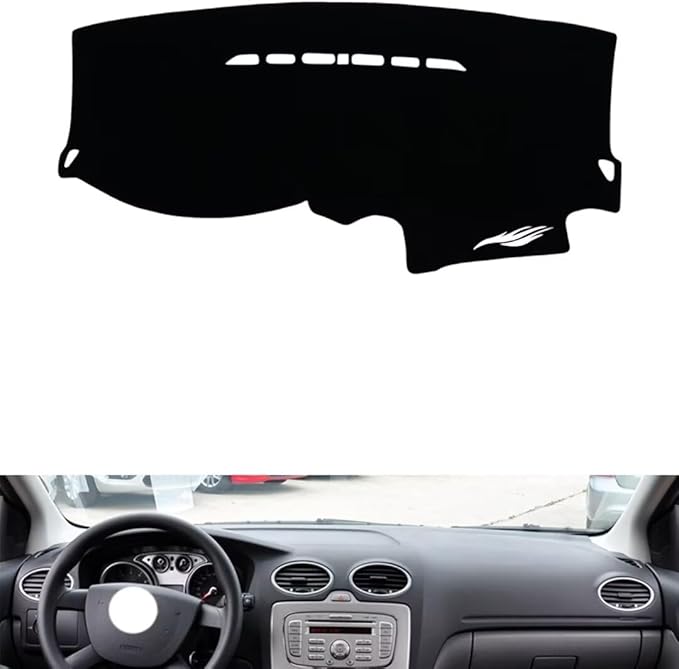 leather dashboard cover Compatible with FORD Classic Focus，dash cover（black）