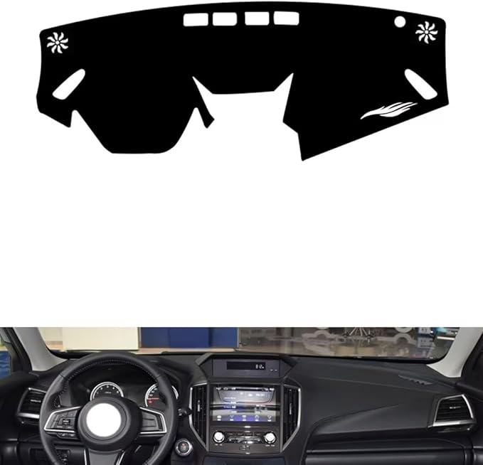 leather dashboard cover Compatible with SubaruSubaru FORESTER 2019-2024，dash cover（black）