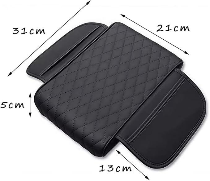 Car Armrest Cushion for Kia Seltos 2019–2025 2026 SP2,Multifunctional Car Armrest Heightening Pad,Car Center Console Cover,Waterproof Nappa Leather Arm Rest Protector,Black