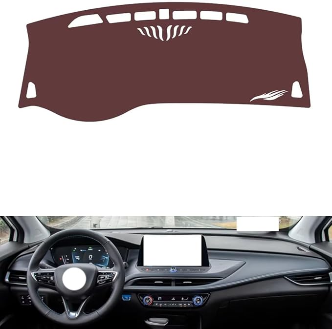 Leather Dashboard Cover Compatible with Buick VELITE 6,Dash Board Cover mat Anti-Slip Sun-Proof and dust-Proof(Brown)