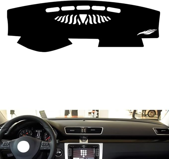leather dashboard cover Compatible with VW Compatible with Magotan (speakers、sensor 2007-2016，dash cover（black）