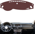 Leather Dashboard Cover Compatible with KIA K5 2016-2019,Dash Board Cover mat Anti-Slip Sun-Proof and dust-Proof(Brown)
