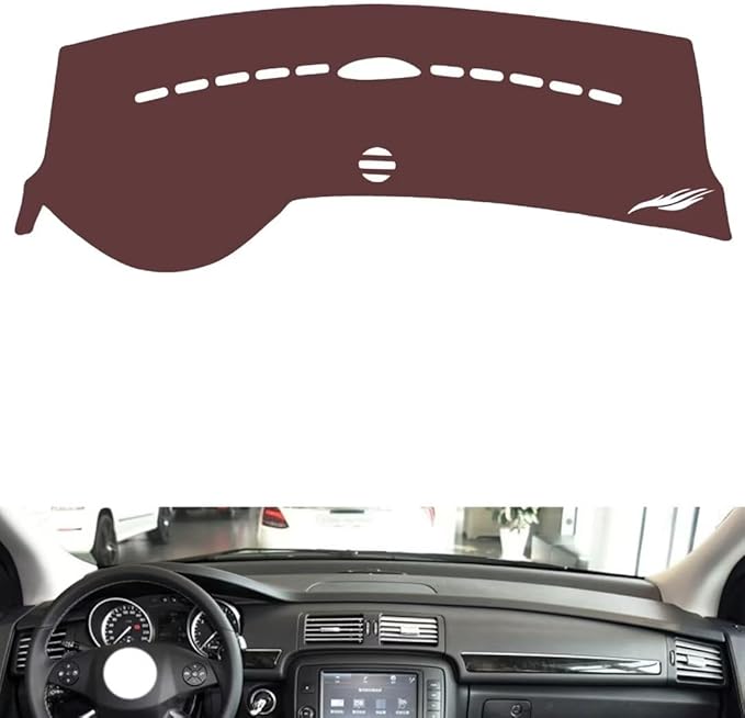 Leather Dashboard Cover Compatible with Mercedes R Class 2007-2017,Dash Board Cover mat Anti-Slip Sun-Proof and dust-Proof(Brown)