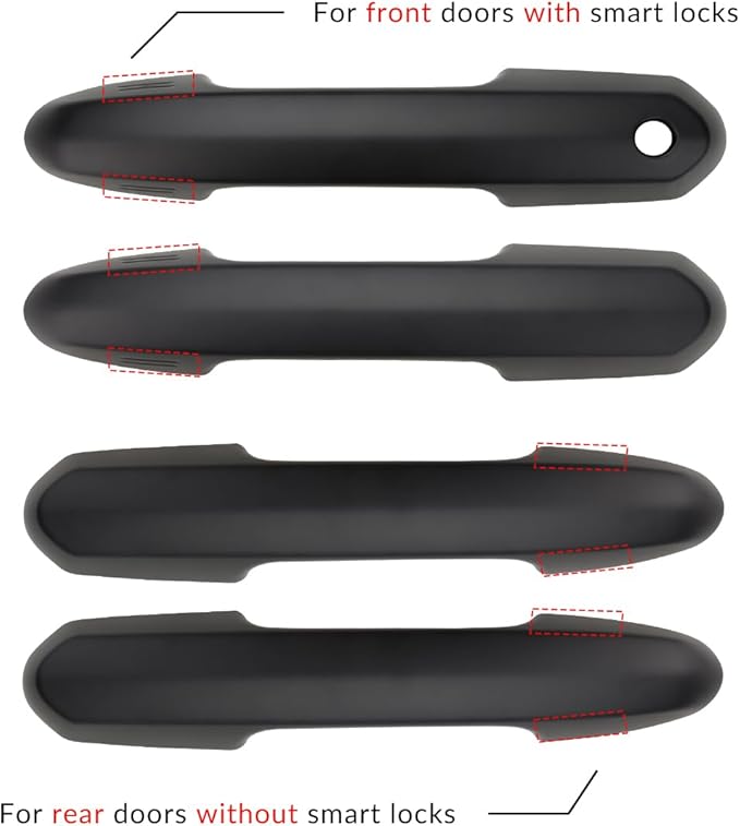 DLOVEG Upgraded Snap-on Door Handle Cover Compatible for 2019-2024 2025 Toyota Rav4 Accessories for Highlander 2020-2024 2025 No Adhesive Black Handle Protectors Matte Black