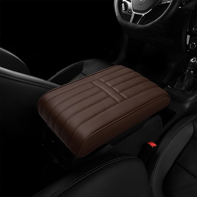 Car Armrest Pad for Porsche Macan 2014 2015 2016 2017 2018 2019 2020 2021 2022 2023 2024 Memory Cotton Armrest Box Pad Center Console Scratch Pad Box Cushion Protector,Brown