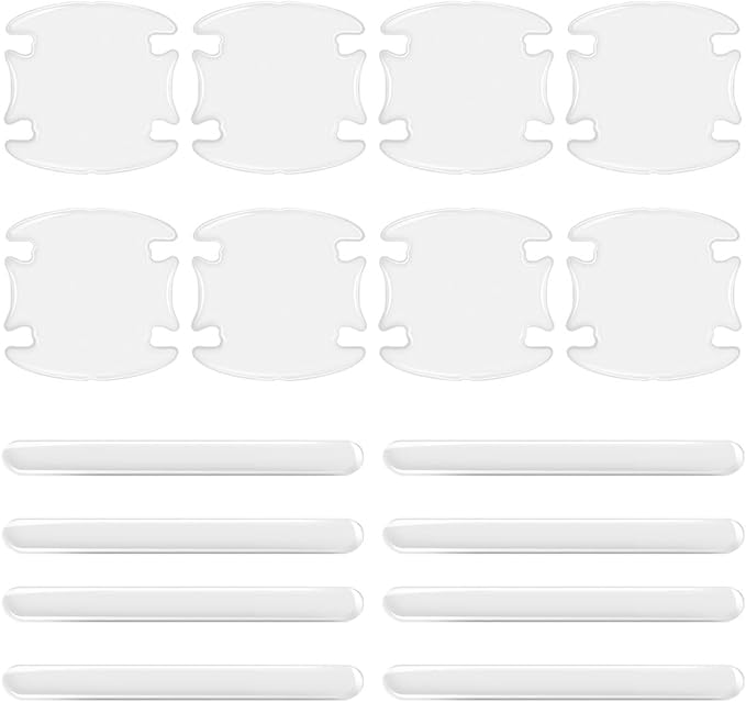 16PCS Car Door Handle Cup Scratch Protector Set - Universal Waterproof Rearview Mirror Protector Film Car Door Bowl Sticker - Anti-Scratch Paint Cover Guard Pad for Cars (Clear)