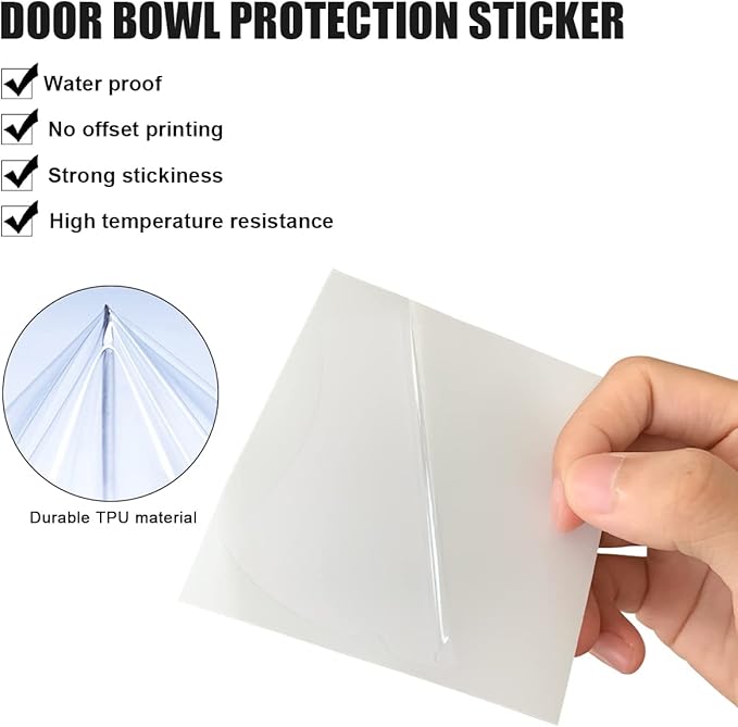 4PCS Car Handle Cup Stickers, Carbon Fiber Scratch Auto Door Protective Film, Non-Marking Car Bowl Protector, Universal Paint Cover Guard for Most Cars, SUV, Van (Pink)