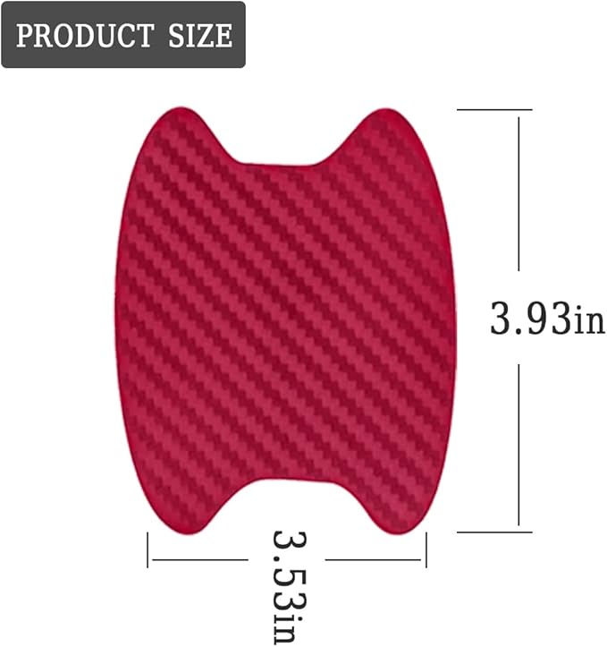 Blilo 8PCS Car Door Handle Sticker, Carbon Fiber Anti-Scratches, Universal Fit, Wine Red
