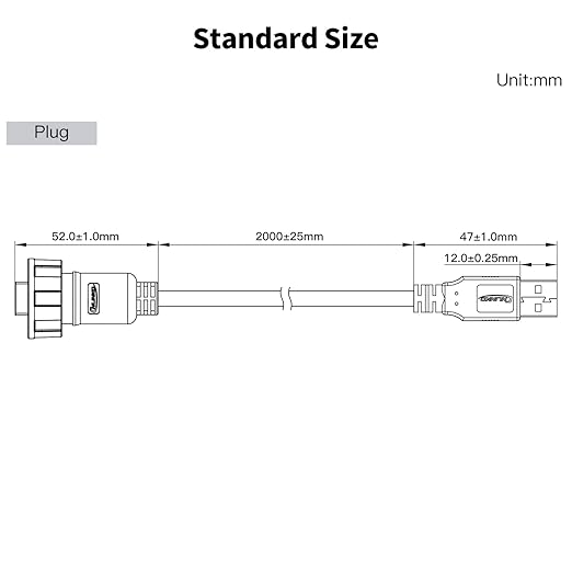 CNLINKO USB 3.0 Type A Male Plug to Male Plug with 2M Cable Connector Outdoor Waterproof IP67 Data Power Industrial Connector Port