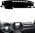 leather dashboard cover Compatible with Toyota Crown Kluger (NO HUD，dash cover（black）