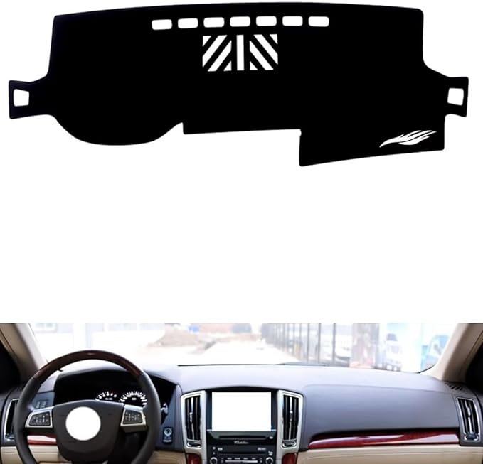 leather dashboard cover Compatible with Cadillac SLS 2007-2012，dash cover（black）