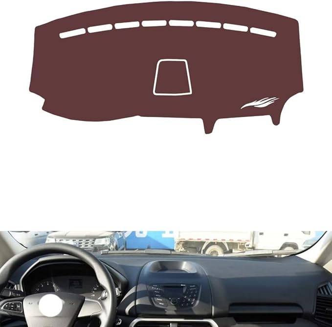 Leather Dashboard Cover Compatible with Ford Ecosport（No Navigation、Storage Box） 2018，Dash Cover, Non-Slip Dash Cover, Dash mat Dashboard Cover, Interior Dash Covers