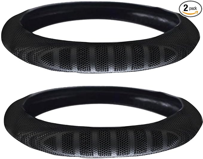 Mytee Products 2 Pack 18" Semi Truck Steering Wheel Cover for Heavy-Duty Trucks - Extra Large Black 18" Steering Wheel Cover Sweatproof, Breathable and Anti-Slip Grip - Vehicle Accessories