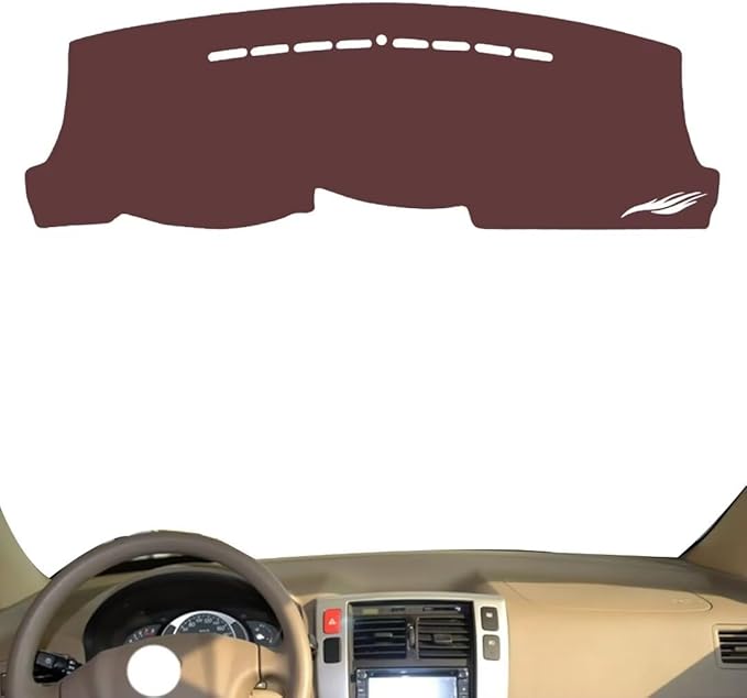 Leather Dashboard Cover Compatible with HyundaiHyundai Tucson 2006-2013,Dash Board Cover mat Anti-Slip Sun-Proof and dust-Proof(Brown)