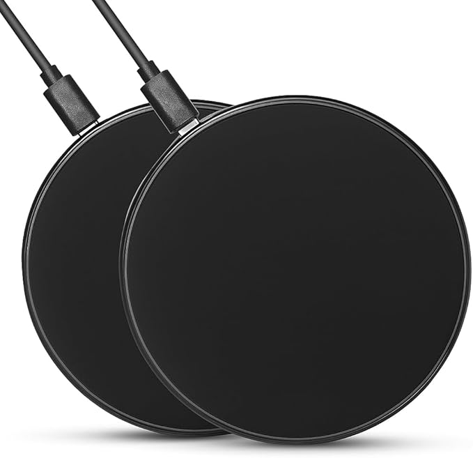 2Pcs Wireless Charger,15W Max Wireless Charging Pad Compatible with iPhone16/16Plus/16Pro /iPhone15/15Pro/15Plus/iPhone14/iPhone13/12/11/X/XR/XS/SE/8,Samsung Galaxy S25/S24/S23/S22/S21/S20/S10 (black)