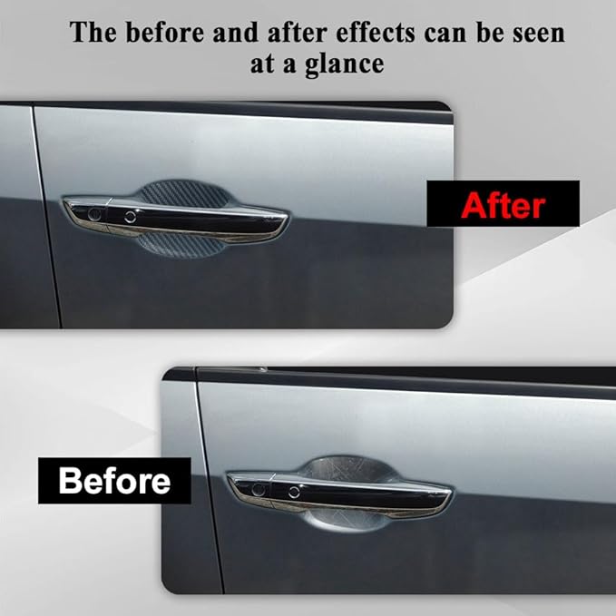 8PCS Car Door Handle Cup Scratch Protector, Car Door Handle Sticker, Scratch Auto Door Protective Film, Car Accessories Car Door Handle Protective Films Universal for Cars (Blue, 8PCS)