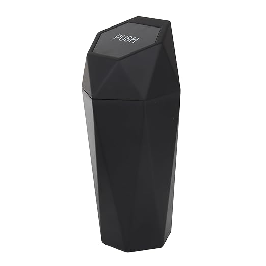 LoyaGour Car Trash Can Bin,Small Garbage Can with Lid,Automotive Cup Holder Mini Cars Trashcan,Portable Cars Door Trash Cans,Car Must Have Accessories Interior Essentials Gadgets Dustbin (1Pcs, Black)