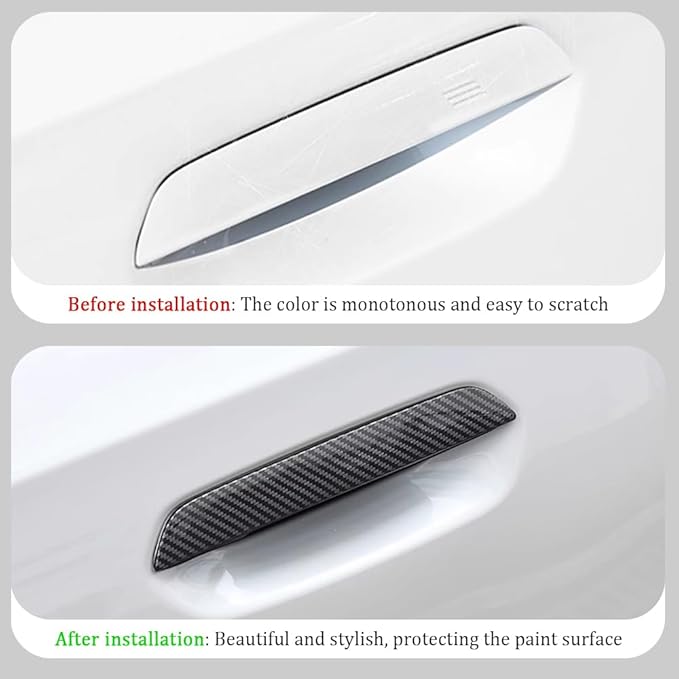 Car Exterior Door Handle Sticker Compatible with BMW X3 M50 xDrive 2025 2026, Door Handle Protector Trim (Carbon Fiber Pattern)