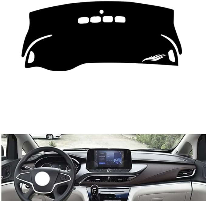 leather dashboard cover Compatible with Buick GL8 land business class 652T 2020-2023，dash cover（black）