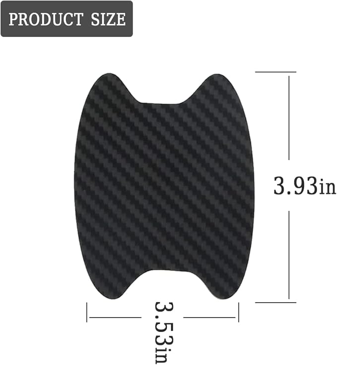 XINLIYA 4PCS Car Door Handle Protector Sticker, Universal Carbon Fiber Anti-Scratches Auto Door Handle Protective Film, Side Paint Cover Guard Stickers Fit for Most Cars (Black)