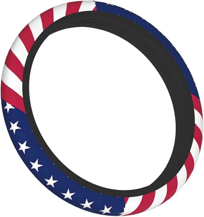 American Flag Steering Wheel Cover for Women Men Girls Car Accessories Decor Anti-Slip Neoprene Auto Steering Wheel Covers Protector Universal 15 Inch