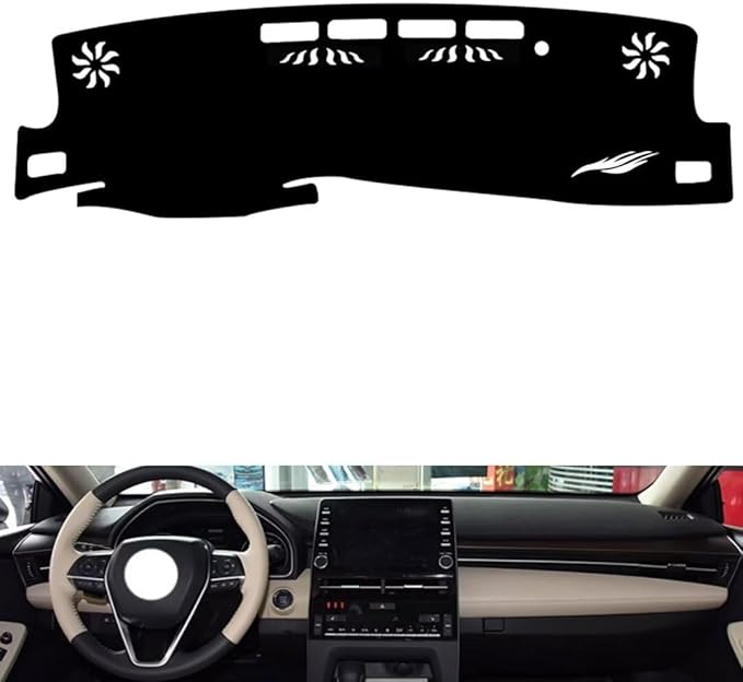Leather Dashboard Cover Compatible with Toyota Avalon (NO HUD 2019-2021，Dash Cover（Black）