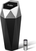 HOTOR Car Trash Can with Lid - 1 Pack, Car Accessories for Interior, Leakproof Vehicle Garbage Can with 15 Attached Trash Bags, Multipurpose Organizers and Storage for Home, Office, Silver