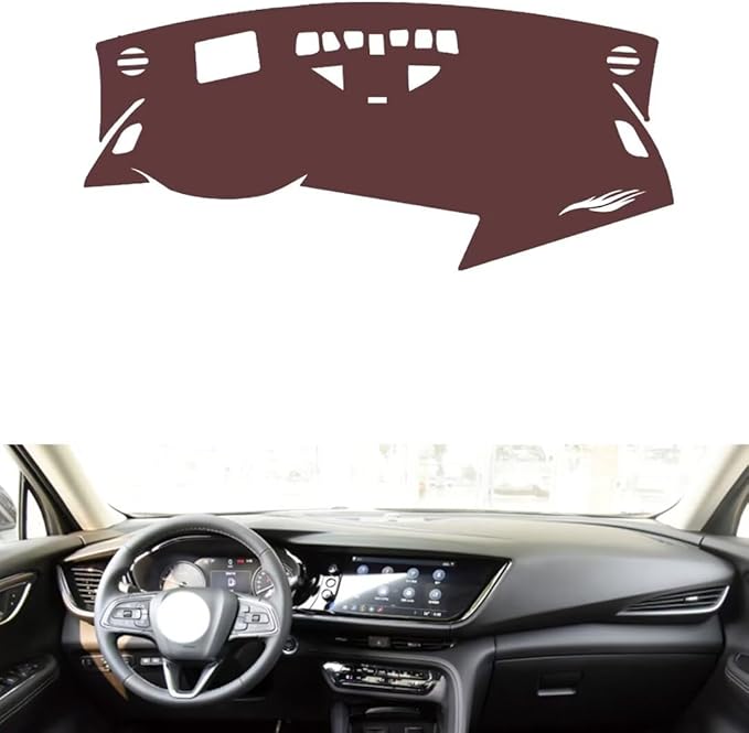 Leather Dashboard Cover Compatible with Buick Envision Plus（HUD），Dash Cover, Non-Slip Dash Cover, Dash mat Dashboard Cover, Interior Dash Covers